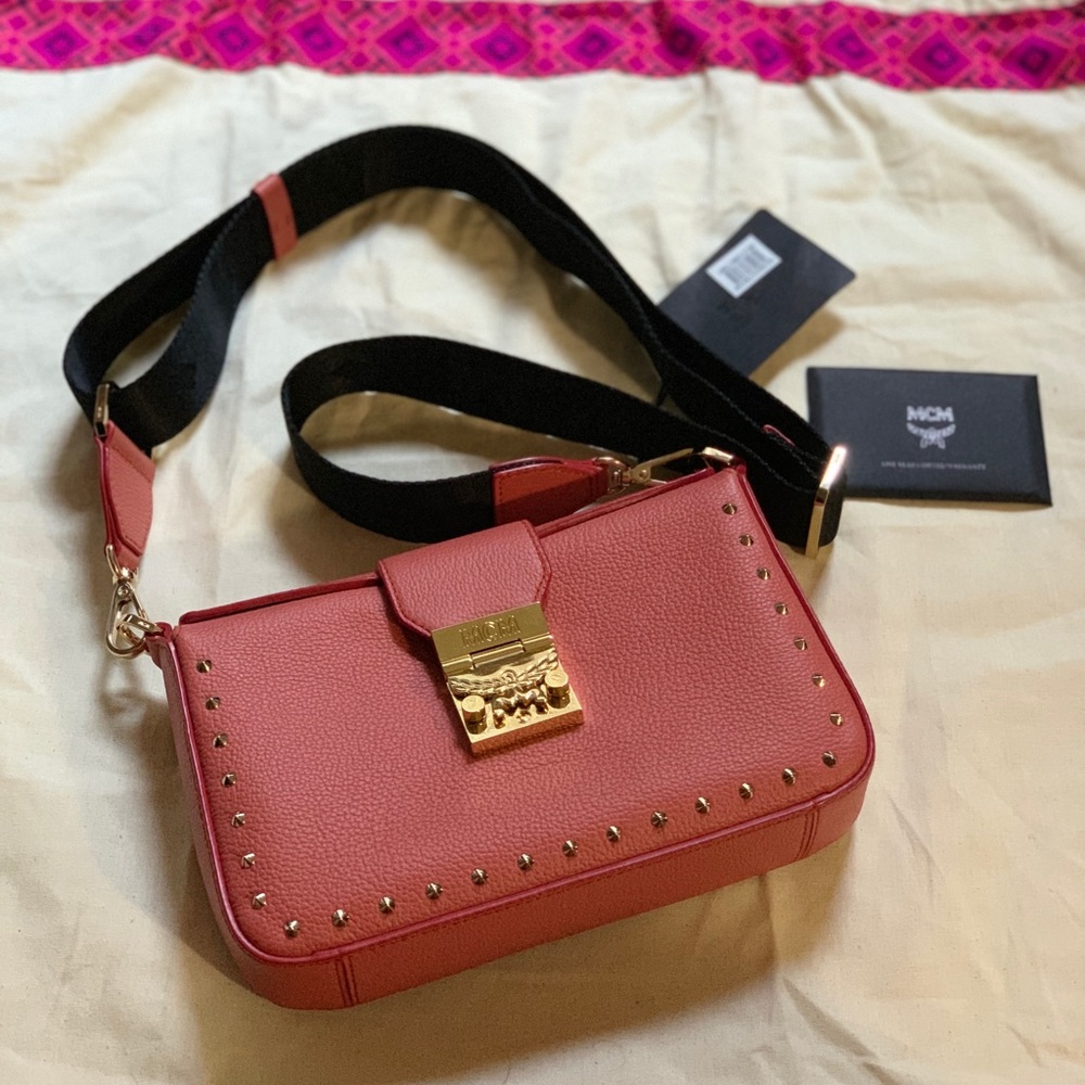 MCM XS Park Avenue Kasion Stud Leather Crossbody